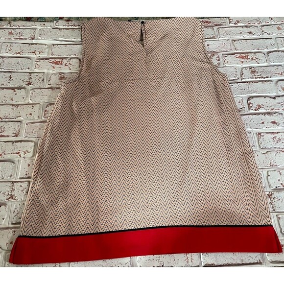 Willie Smith Womens Medium Shirt Tank Sleeveless Side Slits Red Orange Tan Black - Picture 2 of 5